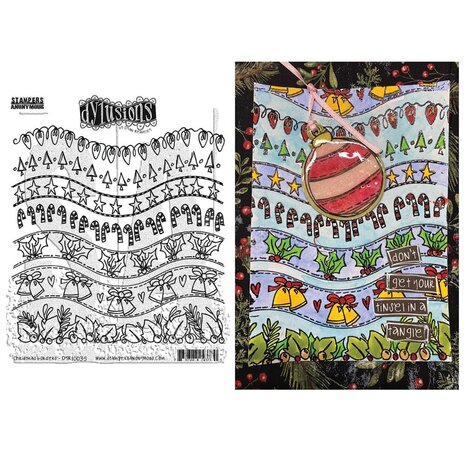 Ranger PRE-ORDER Dylusions Christmas Borders Cling Stamps (DYR10035)