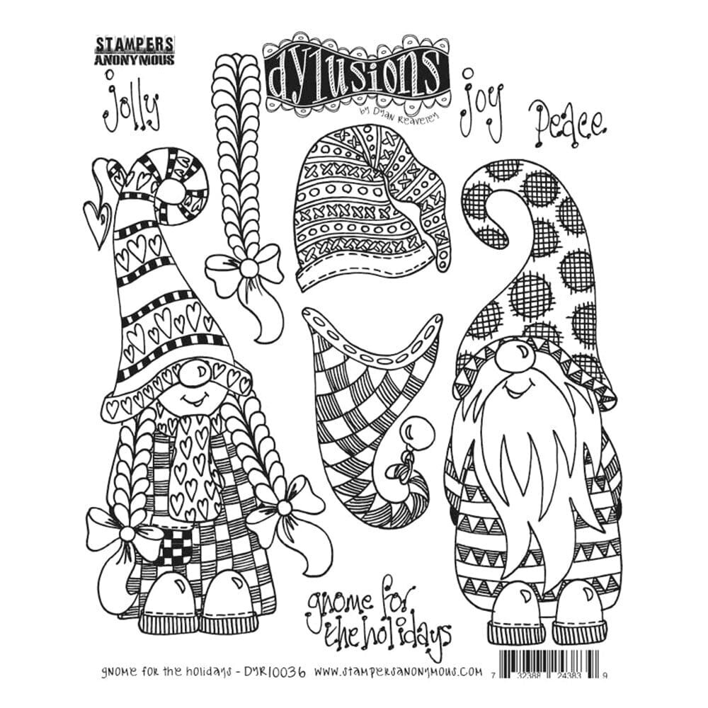 Ranger PRE-ORDER Dylusions Gnome For The Holidays Cling Stamps (DYR10036)