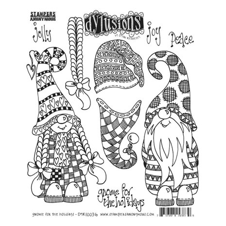 Ranger PRE-ORDER Dylusions Gnome For The Holidays Cling Stamps (DYR10036)