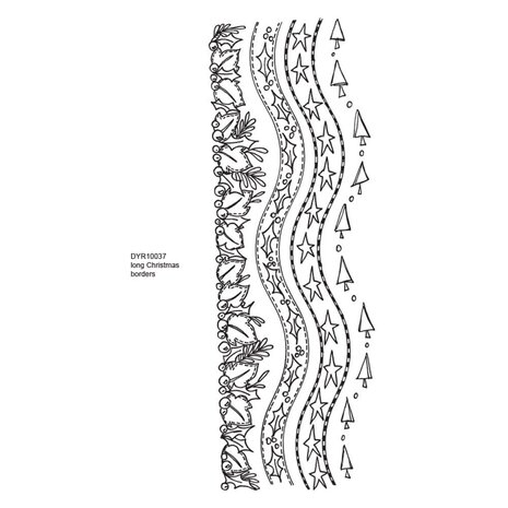 Ranger Dylusions Long Christmas Borders Cling Stamps (DYR10037)