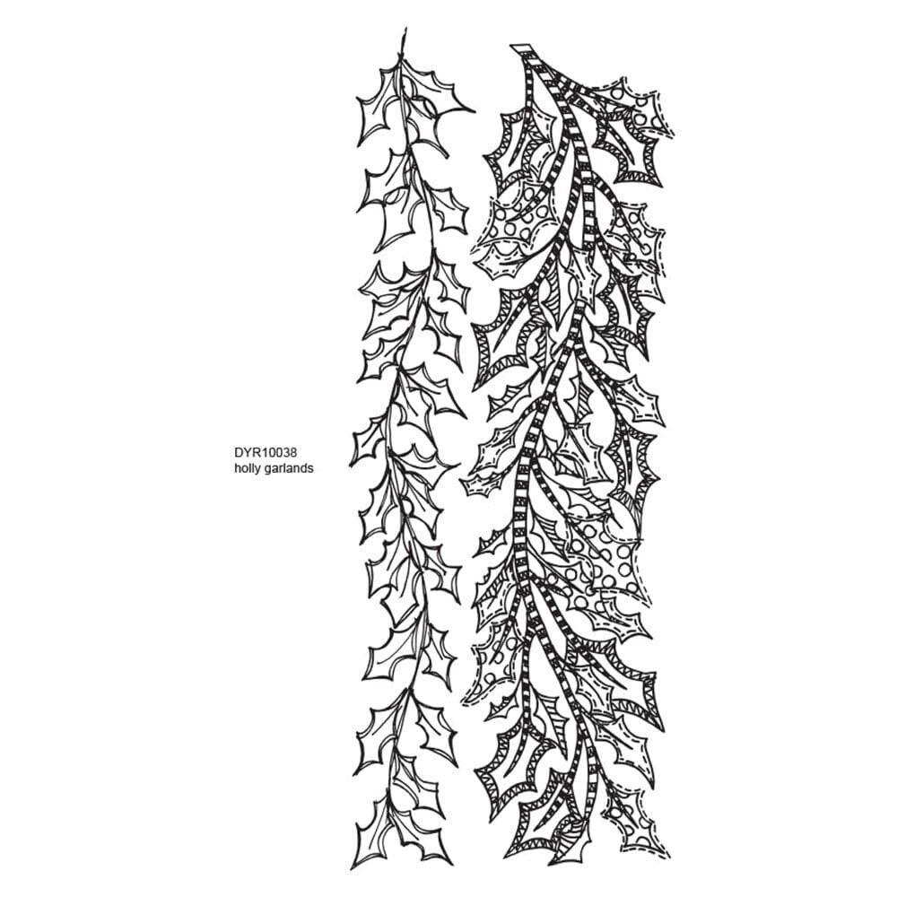 Ranger Dylusions Holly Garlands Cling Stamps (DYR10038)