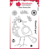 Woodware Singles Bubble Birds Lola Clear Stamps (JGS878) (OUTLET)