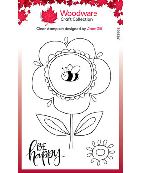 Woodware Petal Doodles Be Happy Clear Stamps (JGS862) (OUTLET)