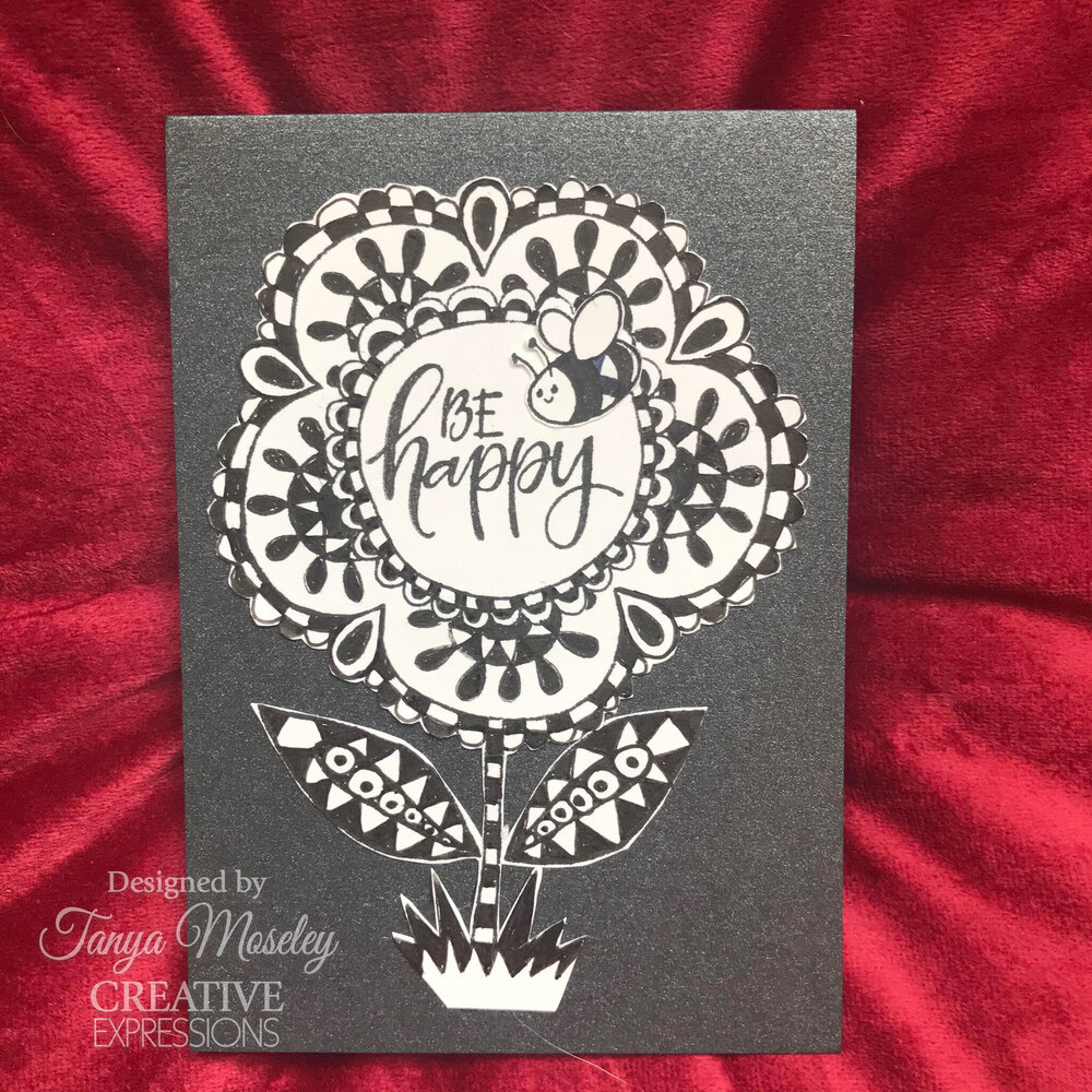 Woodware Petal Doodles Be Happy Clear Stamps (JGS862) (OUTLET)