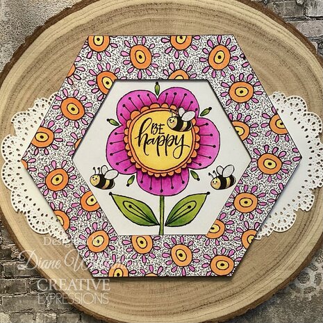 Woodware Petal Doodles Be Happy Clear Stamps (JGS862) (OUTLET)