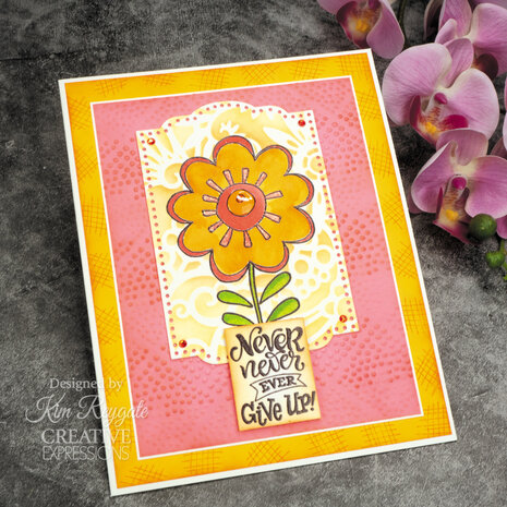 Woodware Petal Doodles Never Give Up Clear Stamps (JGS858) (OUTLET)