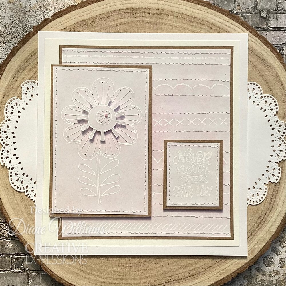 Woodware Petal Doodles Never Give Up Clear Stamps (JGS858) (OUTLET)