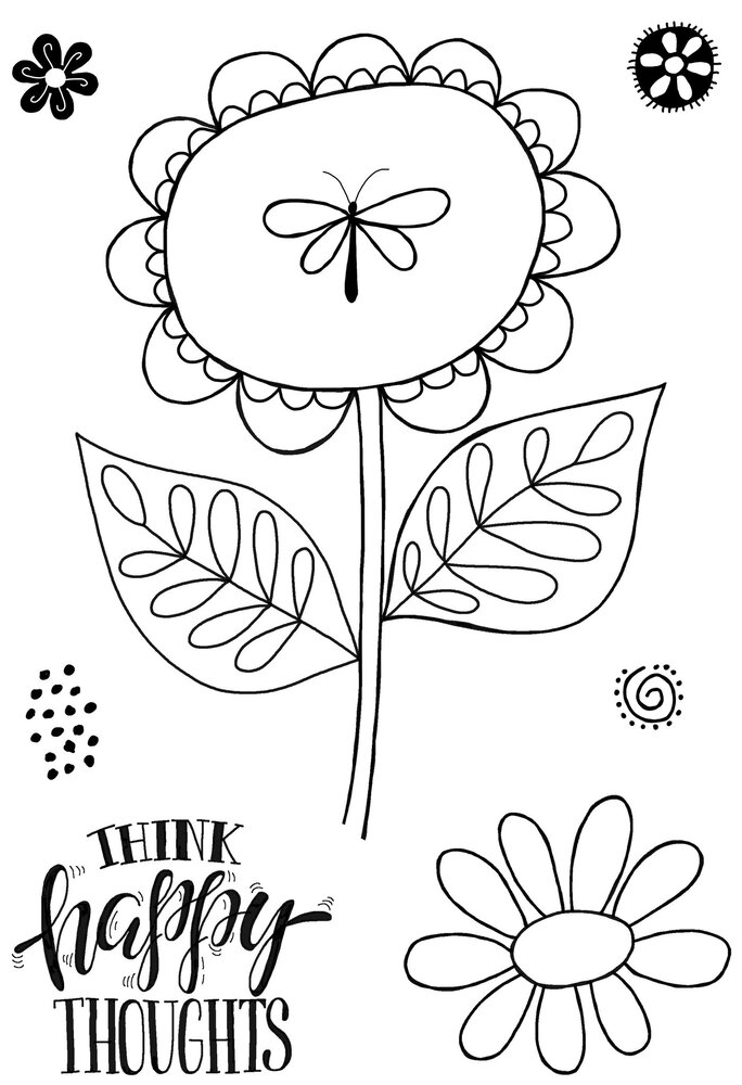 Woodware Petal Doodles Happy Thoughts Clear Stamps (JGS857) (OUTLET) Woodware Petal Doodles Happy Thoughts Clear Stamps (JGS857) (OUTLET)
