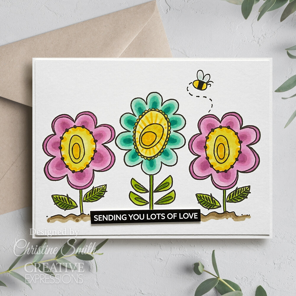 Woodware Petal Doodles Happy Soul Clear Stamps (JGS856) (OUTLET)