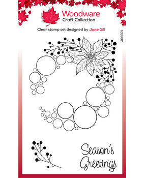 Woodware Big Bubble Poinsettia Ring Clear Stamps (JGS821) (OUTLET)