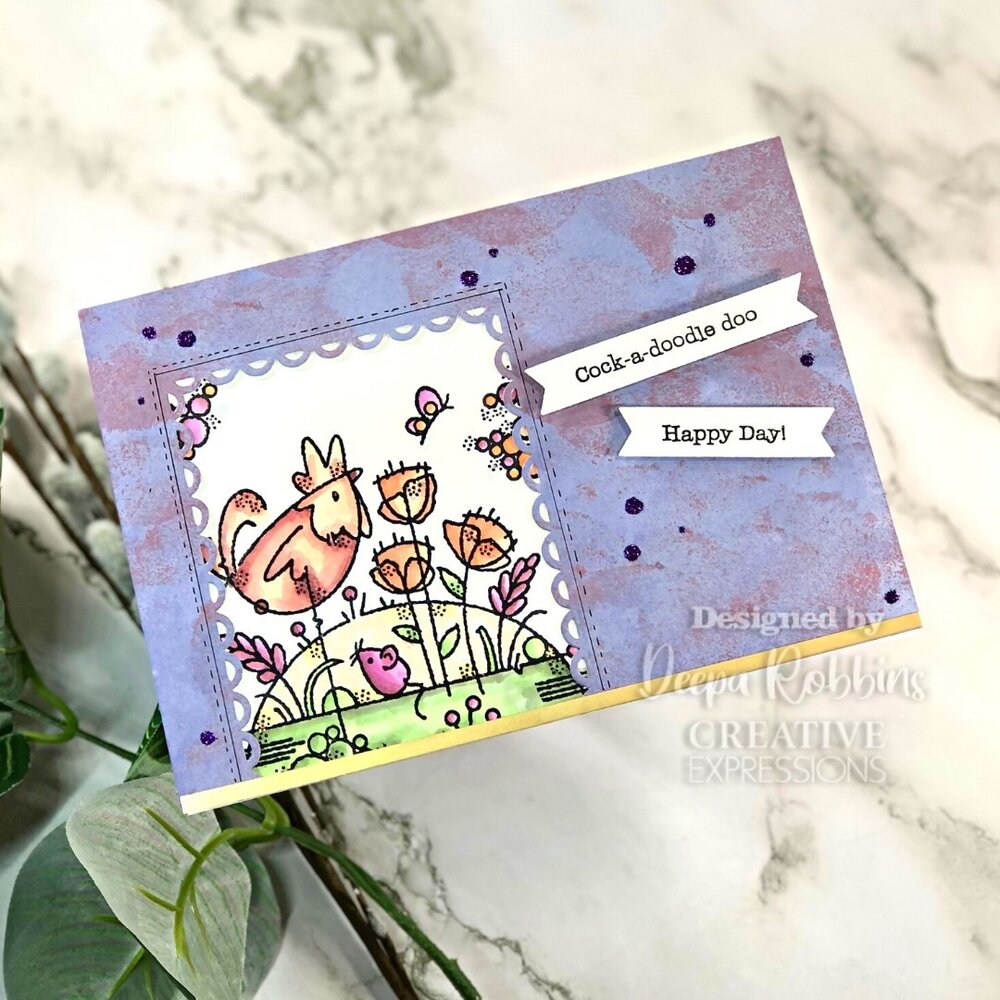 Woodware Rooster Meadow Clear Stamps (FRS973) (OUTLET)