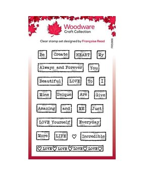 Woodware Love Tape Words Clear Stamps (FRS966) (OUTLET)