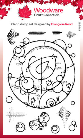 Woodware Bird Circle Clear Stamps (FRS957) (OUTLET)