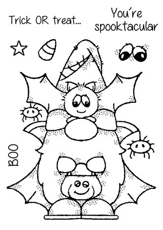 Woodware Bat Gnome Clear Stamps (FRS952) (OUTLET)