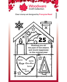 Woodware Christmas House Clear Stamps (FRS940) (OUTLET)