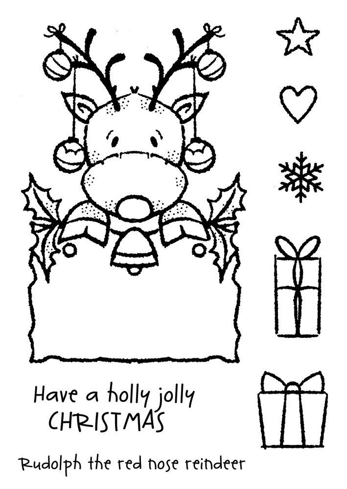 Woodware Festive Rudolph Clear Stamps (FRS936) (OUTLET)