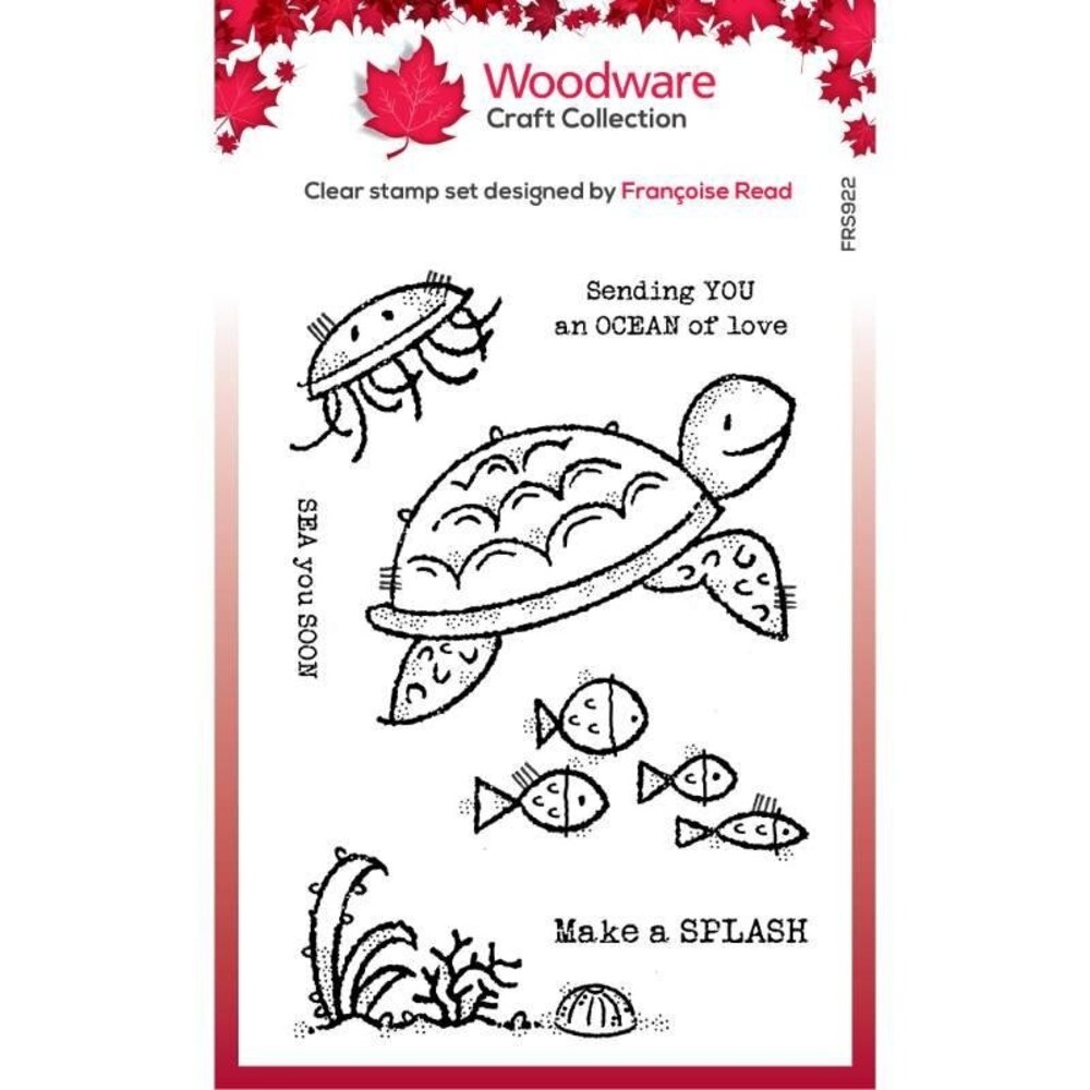 Woodware Sea Turtle Clear Stamps (FRS922) (OUTLET)