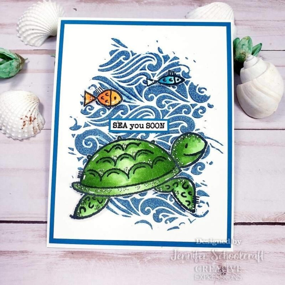 Woodware Sea Turtle Clear Stamps (FRS922) (OUTLET)