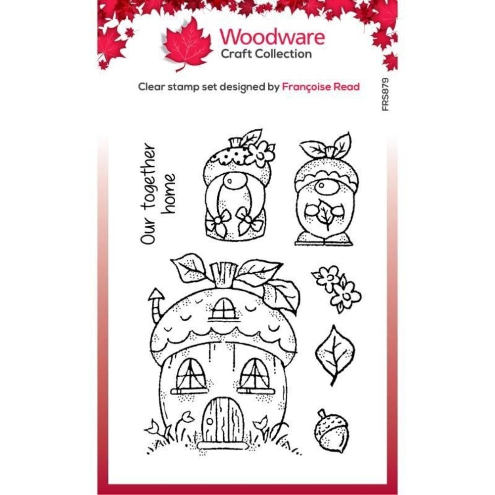 Woodware Acorn Gnomes Clear Stamp (FRS879) (OUTLET)