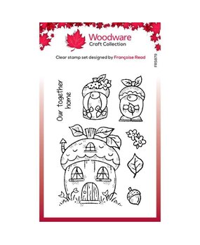 Woodware Acorn Gnomes Clear Stamp (FRS879) (OUTLET)