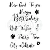 Woodware Scripted Wishes Clear Stamp (FRS722) (OUTLET)
