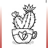 Woodware Heart Cactus Clear Stamp (FRM034) (OUTLET) Woodware Heart Cactus Clear Stamp (FRM034) (OUTLET)