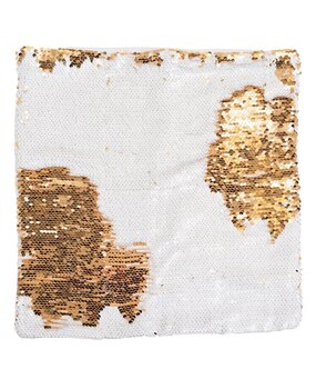 We R Makers Heat Transfer Blank Sequin Pillow Gold/White (660379) (OUTLET)