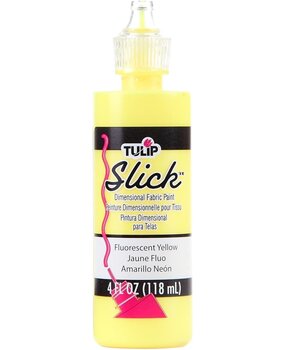 Tulip Slick Dimensional Fabric Paint Fluorescent Yellow 4 fl oz (41427) (OUTLET)