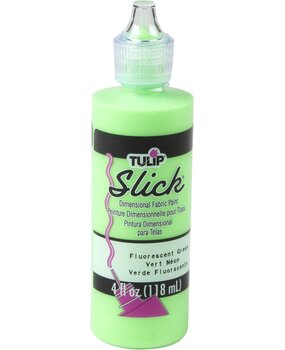 Tulip Slick Dimensional Fabric Paint Fluorescent Green 4 fl oz (41412) (OUTLET)