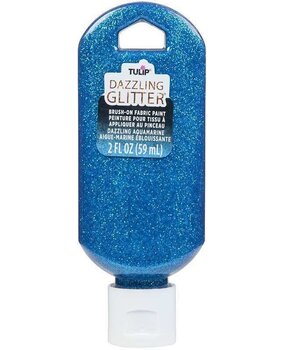 Tulip Dazzling Glitter Brush-on Fabric Paint Dazzling Aquamarine 2 fl oz (40192) (OUTLET)