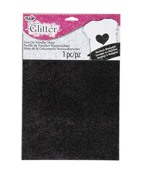 Tulip Iron-On Transfer Sheets Fashion Glitter Black (1pcs) (34404) (OUTLET)