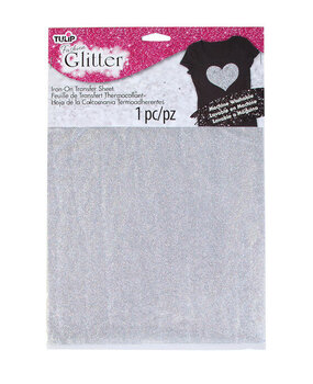 Tulip Iron-On Transfer Sheets Fashion Glitter Silver (1pcs) (32475) (OUTLET)