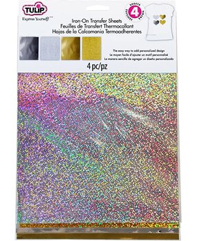 Tulip Iron-On Transfer Sheets Multi Holograhic/Gold/Silver (4pcs) (30860) (OUTLET)