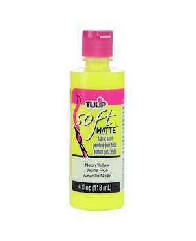 Tulip Matte Brush-On Soft Fabric Paint Neon Yellow 4 fl oz (26550) (OUTLET)