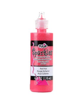 Tulip Sparkles Dimensional Fabric Paint Red Hot 4 fl oz (20742) (OUTLET)
