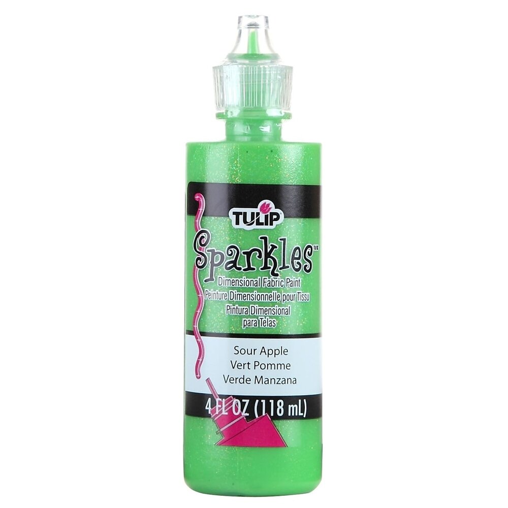 Tulip Sparkles Dimensional Fabric Paint Sour Apple 4 fl oz (20738) (OUTLET)