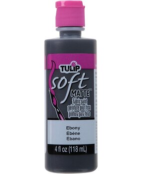 Tulip Matte Brush-On Soft Fabric Paint Ebony 4 fl oz (20404) (OUTLET)