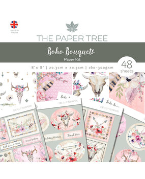 The Paper Tree Boho Bouquets 8x8 Inch Paper Kit (PTC1015) (OUTLET)