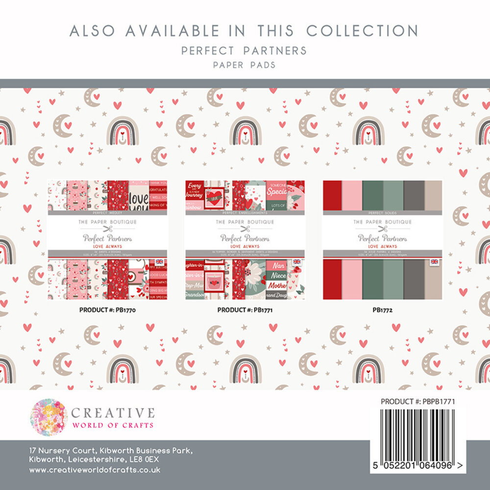 The Paper Boutique Perfect Partners Love Always 8x8 Inch Embellishment Pad (PB1771) (OUTLET) The Paper Boutique Perfect Partners Love Always 8x8 Inch Embellishment Pad (PB1771) (OUTLET)