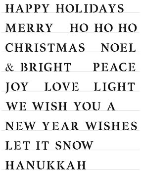 The Crafter's Workshop Holiday Good Words A2 Layered Stencil (TCW6052) (OUTLET)