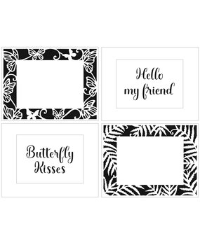 The Crafter's Workshop A2 Butterfly Ferns Frames Stencil (TCW6049) (OUTLET)