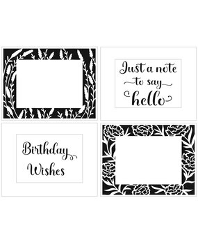 The Crafter's Workshop A2 Lavender Peonies Frames Stencil (TCW6038) (OUTLET)