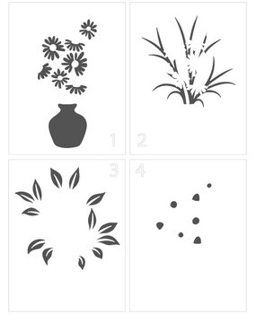 The Crafter's Workshop Flower Vase 5,5x4,25 Inch Layered Stencil (TCW6027) (OUTLET)