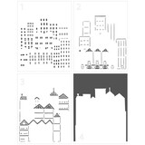 The Crafter's Workshop Cityscape Buildings 5,5x4,25 Inch Layered Stencil (TCW6016) (OUTLET)