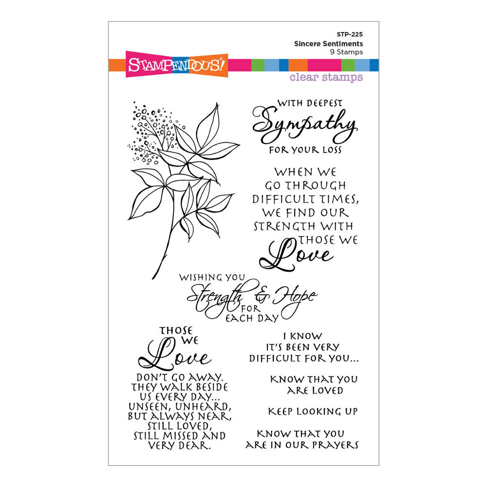 Stampendous! Sincere Sentiments Clear Stamp Set (STP-225) (OUTLET)
