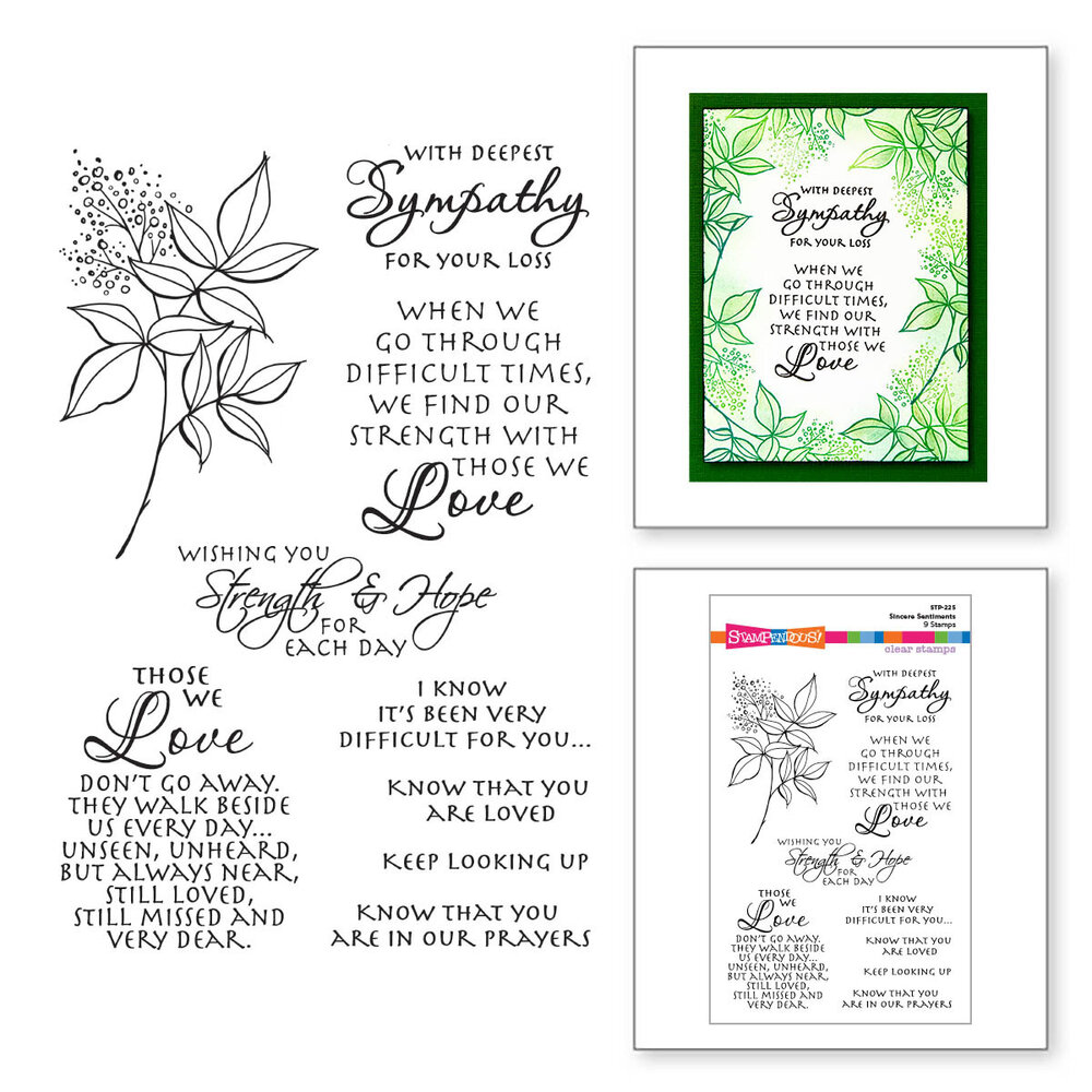 Stampendous! Sincere Sentiments Clear Stamp Set (STP-225) (OUTLET)