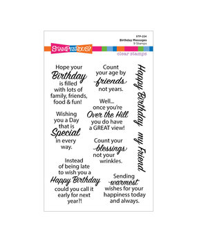 Stampendous! Birthday Messages Clear Stamp Set (STP-224) (OUTLET)