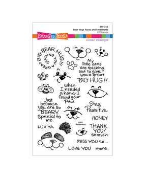 Stampendous! Bear Hugs Faces and Sentiments Clear Stamps (STP-200) (OUTLET)