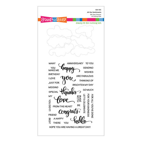 Stampendous! All the Sentiments Clear Stamp & Die Set (SDS-190) (OUTLET) Stampendous! All the Sentiments Clear Stamp & Die Set (SDS-190) (OUTLET)