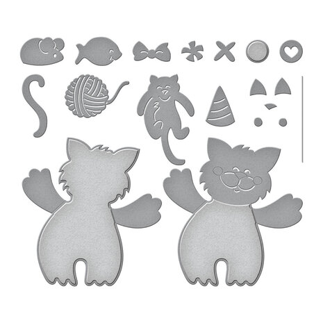 Stampendous! Kitty Hugs Cutting Dies (S5-587) (OUTLET)